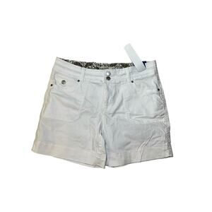 Dakota Shorts Women's 10 Blue White Denim Classic Fit Mid Rise 5-Pockets Zip Fly